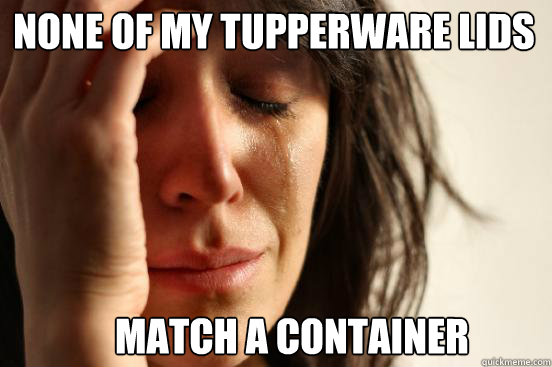 None of my tupperware lids match a container  First World Problems