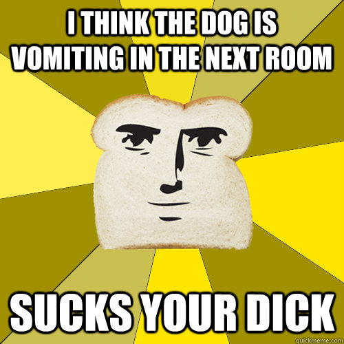 i think the dog is vomiting in the next room sucks your dick   Breadfriend