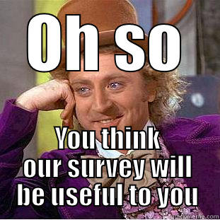 OH SO YOU THINK OUR SURVEY WILL BE USEFUL TO YOU Condescending Wonka