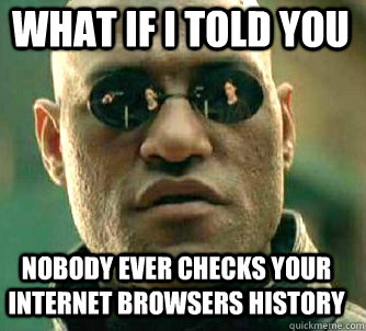 what if i told you nobody ever checks your internet browsers history  Matrix Morpheus