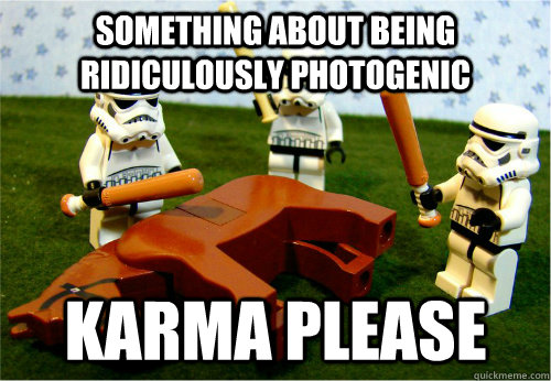 Something about being ridiculously photogenic  karma please  Beating dead horse