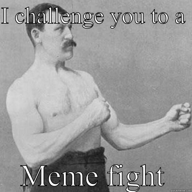 Sarcastic face - I CHALLENGE YOU TO A  MEME FIGHT overly manly man