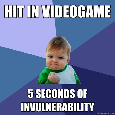 Hit in videogame 5 seconds of invulnerability  Success Kid