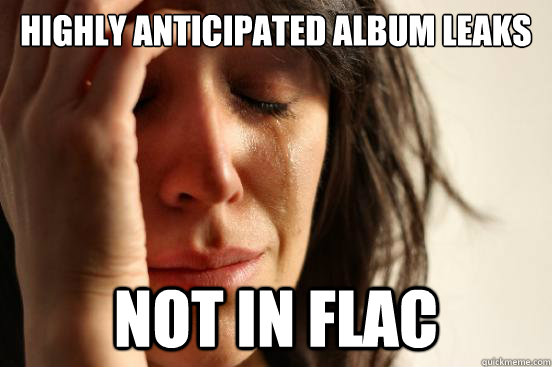 HIGHLY ANTICIPATED ALBUM LEAKS NOT IN FLAC  First World Problems