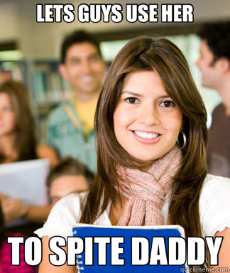 LETS GUYS USE HER TO SPITE DADDY  Sheltered College Freshman