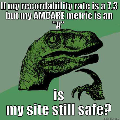 IF MY RECORDABILITY RATE IS A 7.3 BUT MY AMCARE METRIC IS AN 
