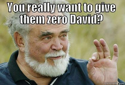 YOU REALLY WANT TO GIVE THEM ZERO DAVID?  Misc