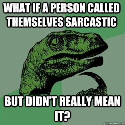 What if a person called themselves sarcastic But didn't really mean it?  - What if a person called themselves sarcastic But didn't really mean it?   Misc