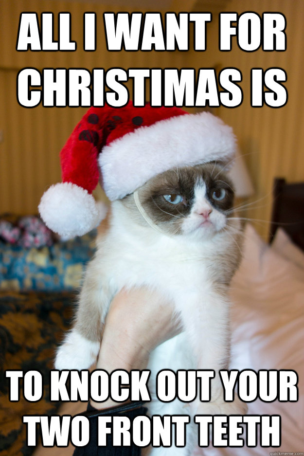 All I want for christimas is to knock out your two front teeth  Grumpy xmas