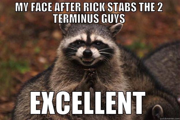 MY FACE AFTER RICK STABS THE 2 TERMINUS GUYS EXCELLENT Evil Plotting Raccoon