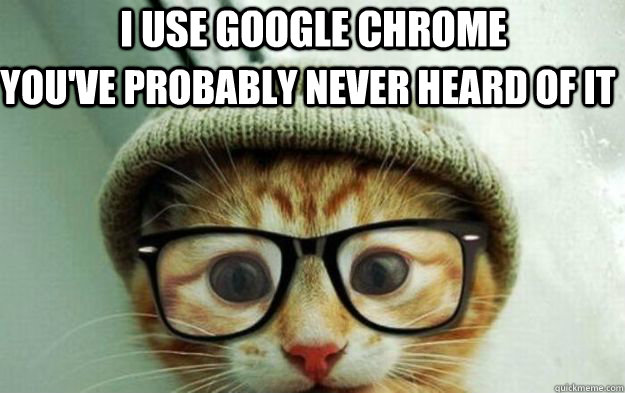 I use google chrome You've probably never heard of it - I use google chrome You've probably never heard of it  Cute Hipster Cat