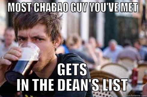 MOST CHABAO GUY YOU'VE MET GETS IN THE DEAN'S LIST Lazy College Senior