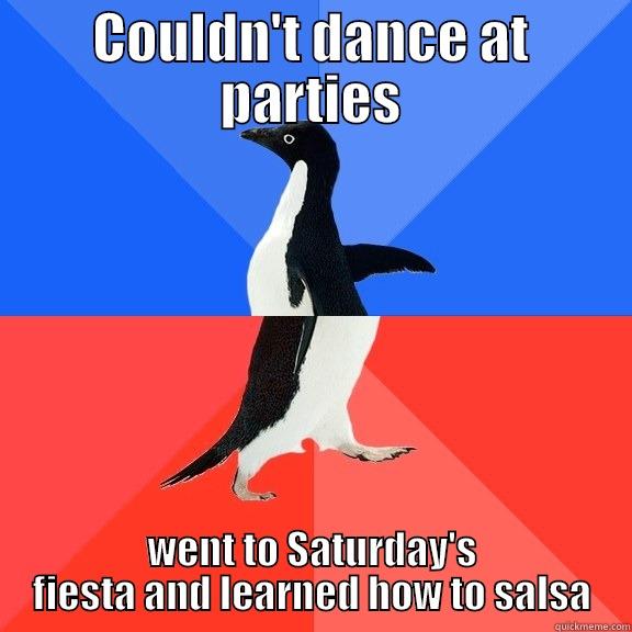 fiesta penguin - COULDN'T DANCE AT PARTIES WENT TO SATURDAY'S FIESTA AND LEARNED HOW TO SALSA Socially Awkward Awesome Penguin