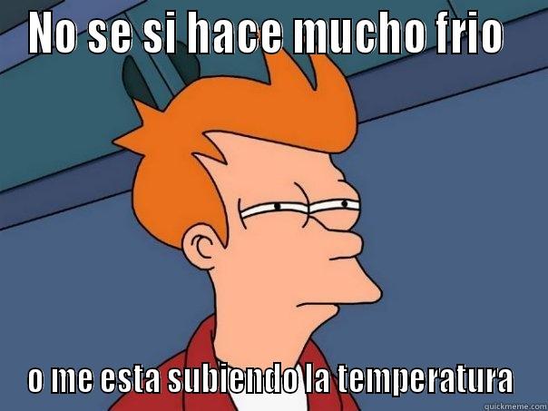 NO SE SI HACE MUCHO FRIO  O ME ESTA SUBIENDO LA TEMPERATURA Futurama Fry