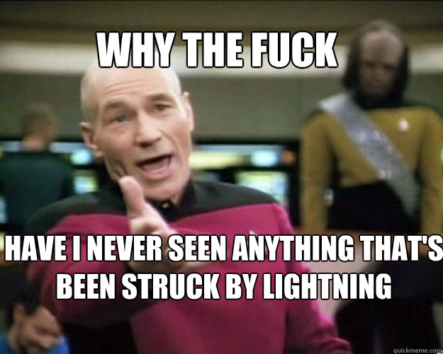 WHY THE FUCK Have i never seen anything that's been struck by lightning    Why the fuck