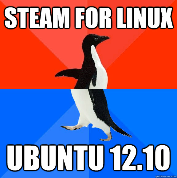 STEAM FOR LINUX UBUNTU 12.10 - STEAM FOR LINUX UBUNTU 12.10  Socially Awesome Awkward Penguin