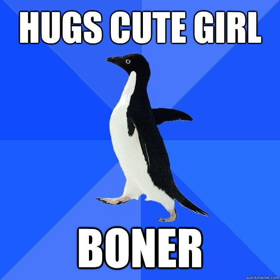Hugs Cute girl Boner  