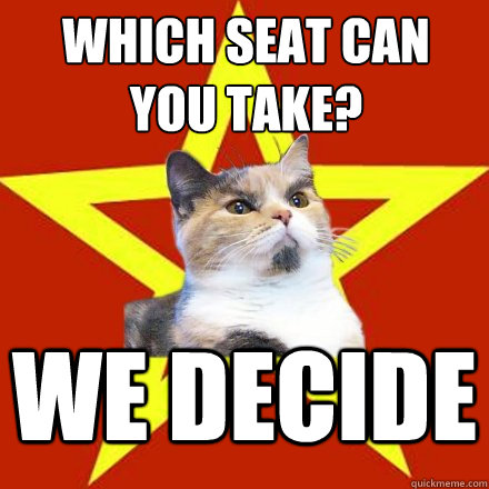 which seat can you take? We decide   Lenin Cat