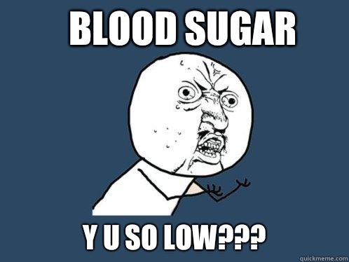 Blood Sugar y u SO LOW???  Y U No