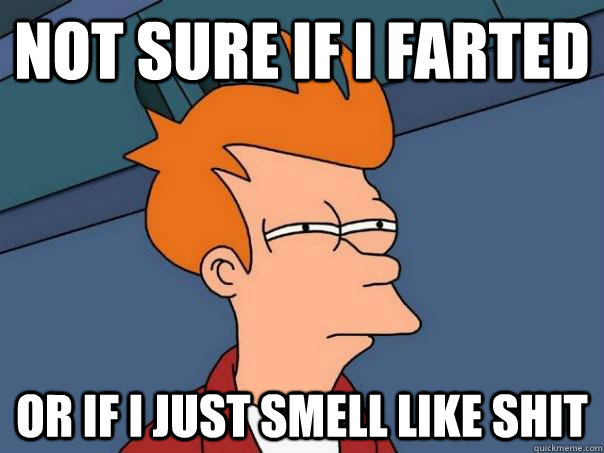 Not sure if I farted or if I just smell like shit  Futurama Fry