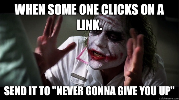 When some one clicks on a link. Send it to 