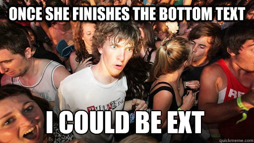 Once she finishes the bottom text i could be ext  Sudden Clarity Clarence