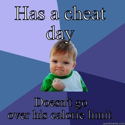 Cheat day - HAS A CHEAT DAY DOESN'T GO OVER HIS CALORIE LIMIT. Success Kid