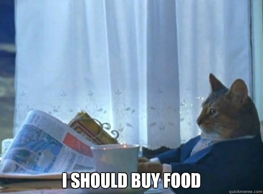  I should buy food -  I should buy food  Forever alone sophisticated cat