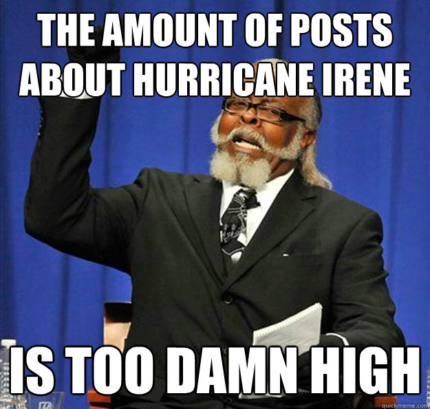 the amount of posts about hurricane irene Is too damn high  Jimmy McMillan