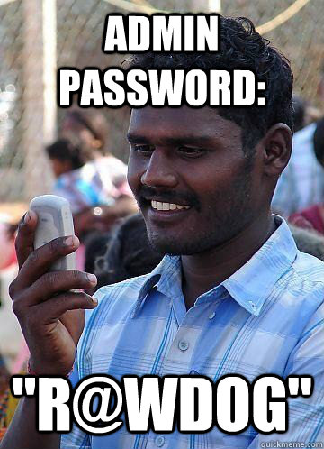 Admin password: 