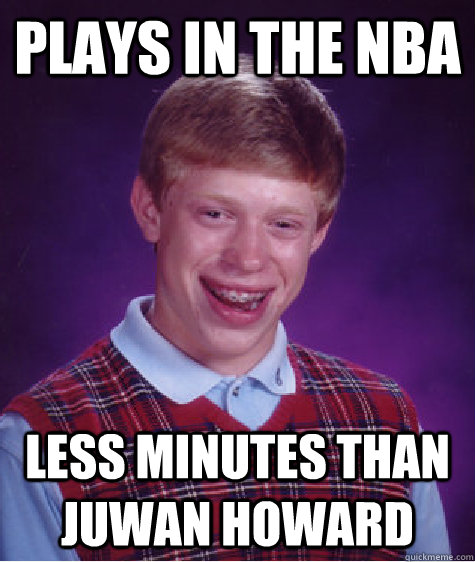 plays in the nba  less minutes than juwan howard  Bad Luck Brian