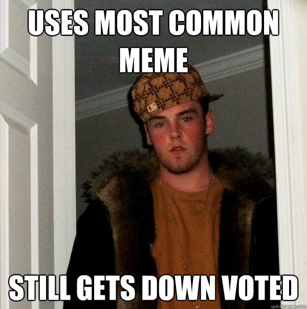 Uses Most Common Meme Still gets down voted  Scumbag Steve