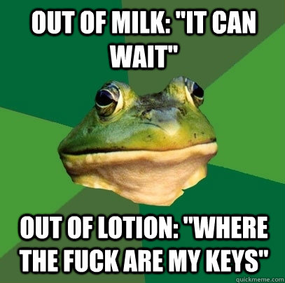 Out of milk: 