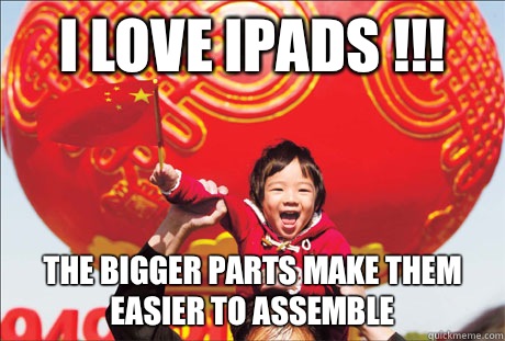 I love iPads !!! The bigger parts make them easier to assemble  Second World Success