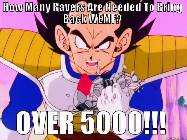 HOW MANY RAVERS ARE NEEDED TO BRING BACK WEMF? OVER 5000!!! Misc