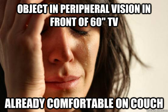 object in peripheral vision in front of 60
