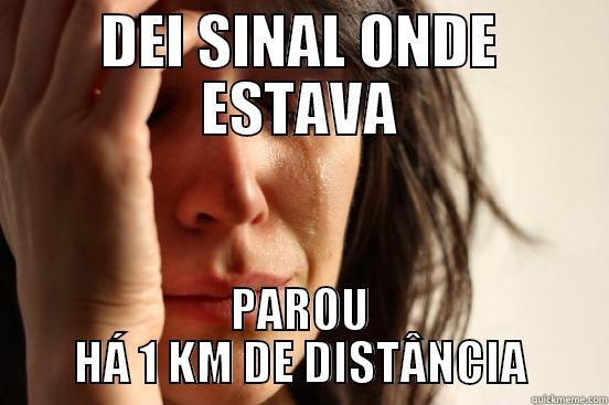 DEI SINAL ONDE ESTAVA PAROU HÁ 1 KM DE DISTÂNCIA First World Problems
