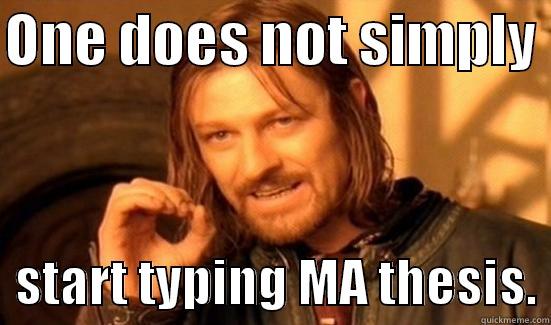 ONE DOES NOT SIMPLY    START TYPING MA THESIS. Boromir
