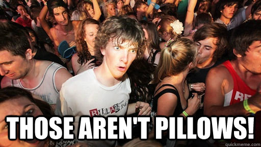  Those aren't pillows!  Sudden Clarity Clarence