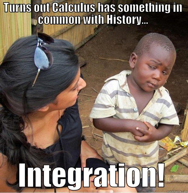 TURNS OUT CALCULUS HAS SOMETHING IN COMMON WITH HISTORY... INTEGRATION! Skeptical Third World Kid