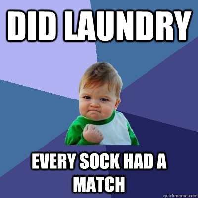 did laundry every sock had a match  Success Kid
