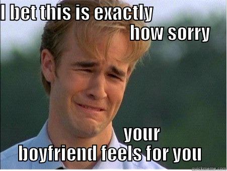 I BET THIS IS EXACTLY                                                      HOW SORRY                  YOUR BOYFRIEND FEELS FOR YOU  1990s Problems