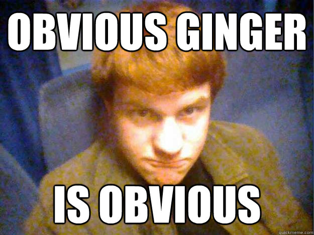 obvious ginger  is obvious Caption 3 goes here - obvious ginger  is obvious Caption 3 goes here  Angry ginger