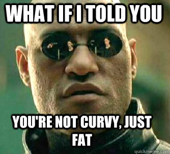 what if i told you you're not curvy, just fat - what if i told you you're not curvy, just fat  Matrix Morpheus