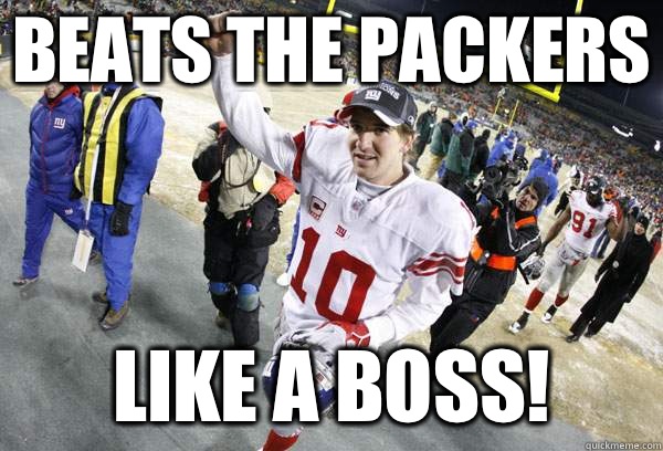 beats the packers Like a boss!  