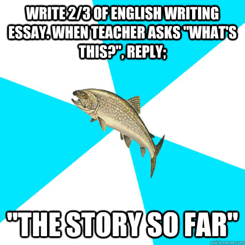 Write 2/3 of English writing essay. When teacher asks 