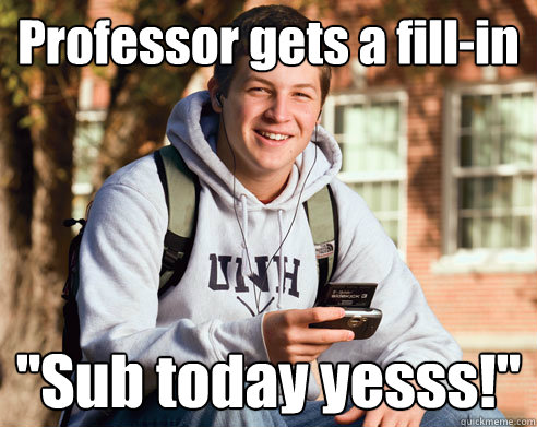 Professor gets a fill-in 