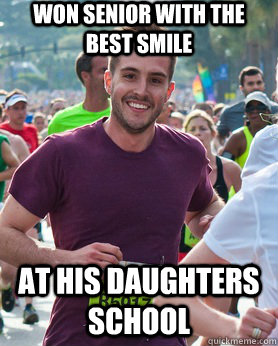 Won senior with the best smile At his daughters school  Ridiculously photogenic guy