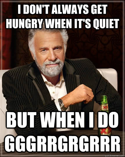 I don't always get hungry when it's quiet but when I do gggrrgrgrrr  The Most Interesting Man In The World