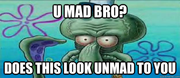 U mad bro? DOES THIS LOOK UNMAD TO YOU  